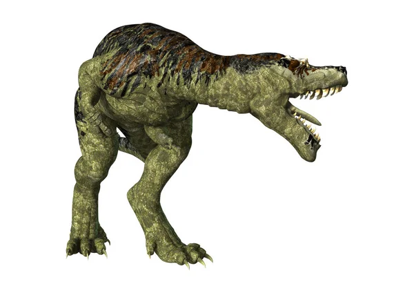 Rendu 3D dinosaure tyrannosaure rex sur blanc — Photo