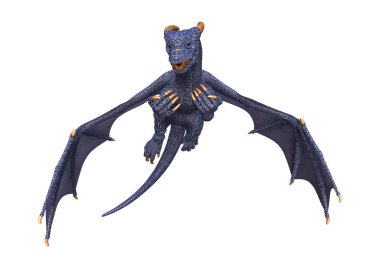 3D render fantezi Dragon beyaz