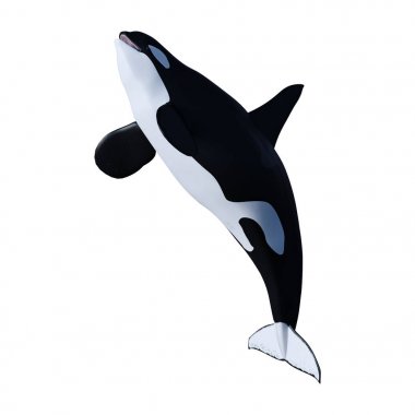 3D render katil katil balina beyaz