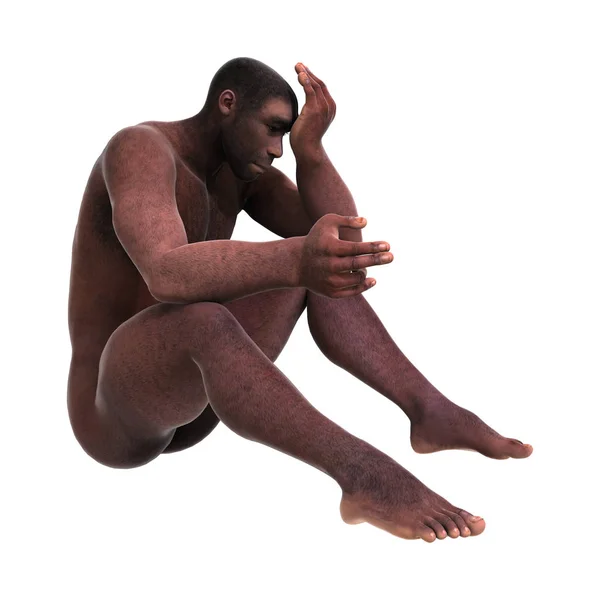3D Rendering Homo Erectus on White — Stock Photo, Image