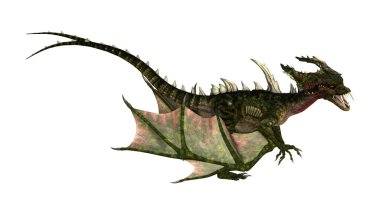 3D render fantezi Dragon beyaz