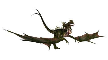 3D render fantezi Dragon beyaz