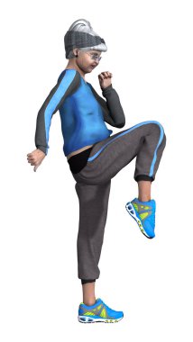 3D render beyaz kadın kıdemli