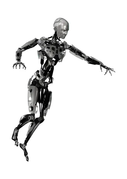 3D Rendering Cyborg maschile su bianco — Foto Stock