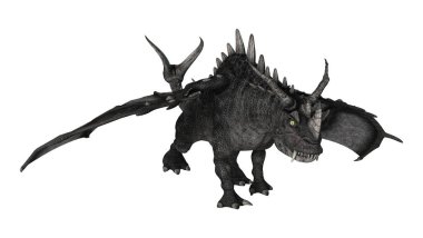 3D render fantezi Dragon beyaz