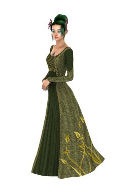 3D render Prenses bahar beyaz