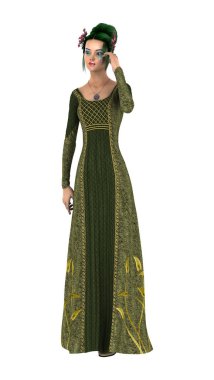 3D render Prenses bahar beyaz