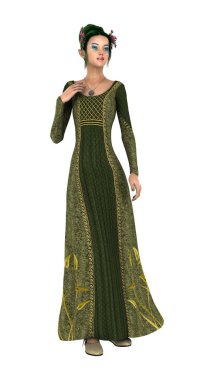 3D render Prenses bahar beyaz