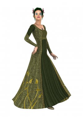 3D render Prenses bahar beyaz