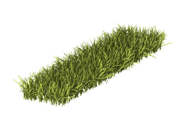 3D Rendering Patch of Grass on White — Stock Photo, Image