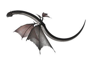 3D render fantezi yılan ejderha beyaz