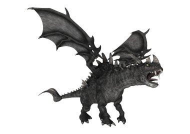 3D render fantezi Dragon beyaz