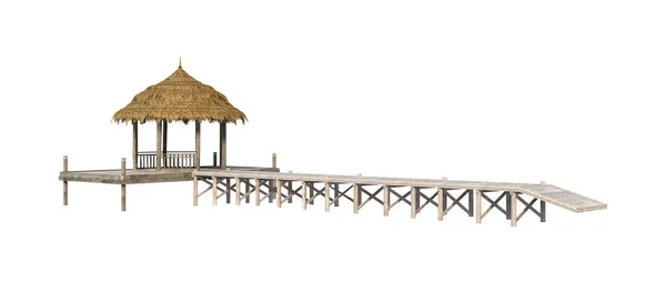 3D renderowania Beach Pavilion na białym — Zdjęcie stockowe