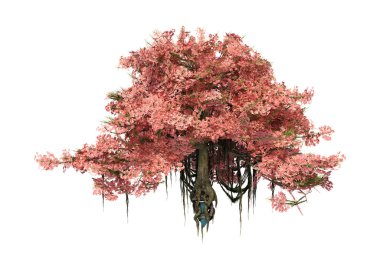 3D Rendering Anciant Tree on White clipart
