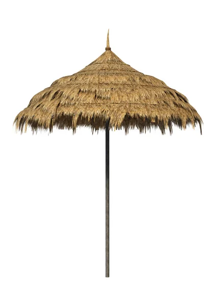 3 d ホワイトの藁傘をレンダリング — ストック写真
