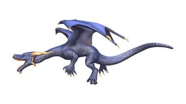 3D render fantezi Dragon beyaz