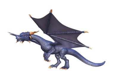 3D render fantezi Dragon beyaz