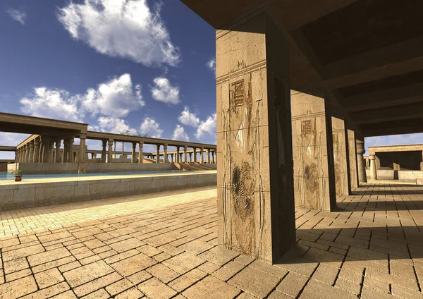 Египетский дворец в 3D — стоковое фото