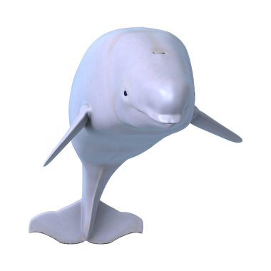 3D render beyaz beyaz balina beyaz