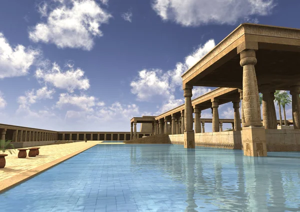 3D Renderização Palácio Egípcio — Fotografia de Stock