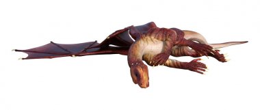 3D render fantezi Dragon beyaz