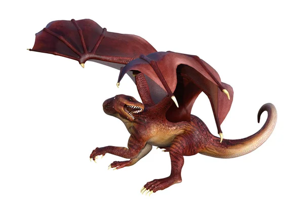 3D rendering Fantasy Dragon på vit — Stockfoto