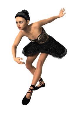 3D render balerin beyaz