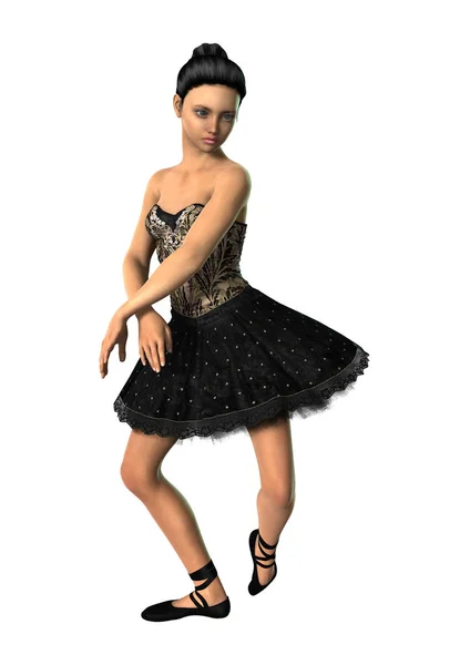 Rendering 3D Ballerina su Bianco — Foto Stock