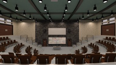3D render konferans salonunun
