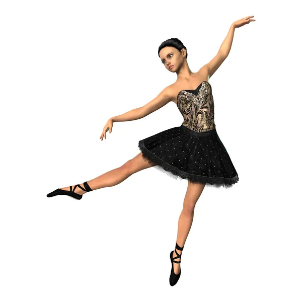 3D Rendering Ballerina auf Weiß — Stockfoto