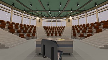3D render konferans salonunun