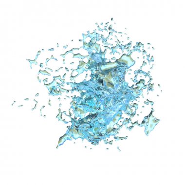 3D render soyut Splash beyaz su