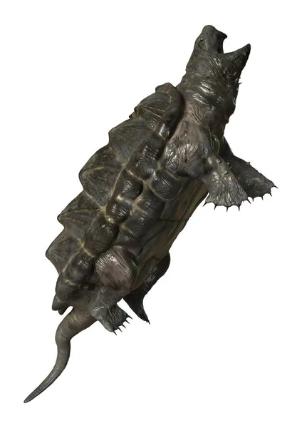 3D Rendering Alligator Snapping Turtle on White — Stock Photo, Image