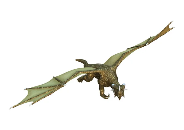 3D render fantezi Dragon beyaz — Stok fotoğraf