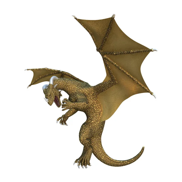 3D Rendering Fantasy Dragon on White — Stock Photo, Image