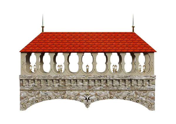 3D renderização Fairy Tale Bridge em branco — Fotografia de Stock
