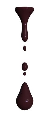 3D render karanlık sıcak çikolata damlacık beyaz