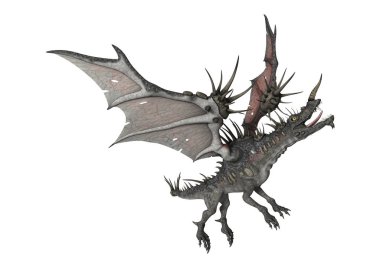 3D render fantezi Dragon beyaz