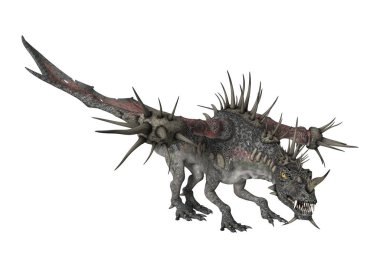 3D render fantezi Dragon beyaz