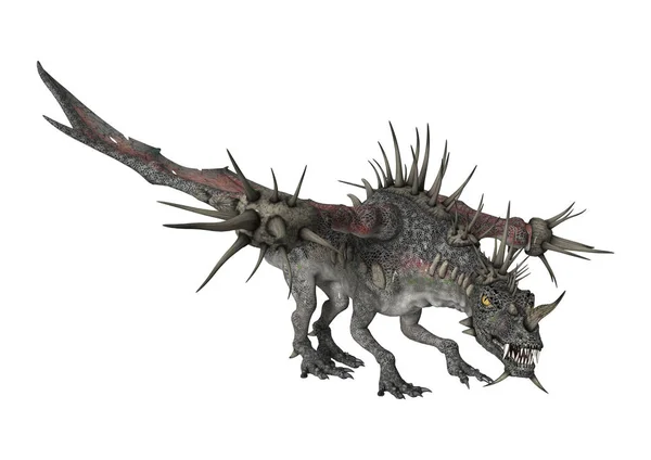 3D render fantezi Dragon beyaz — Stok fotoğraf