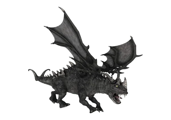 3D render fantezi Dragon beyaz — Stok fotoğraf