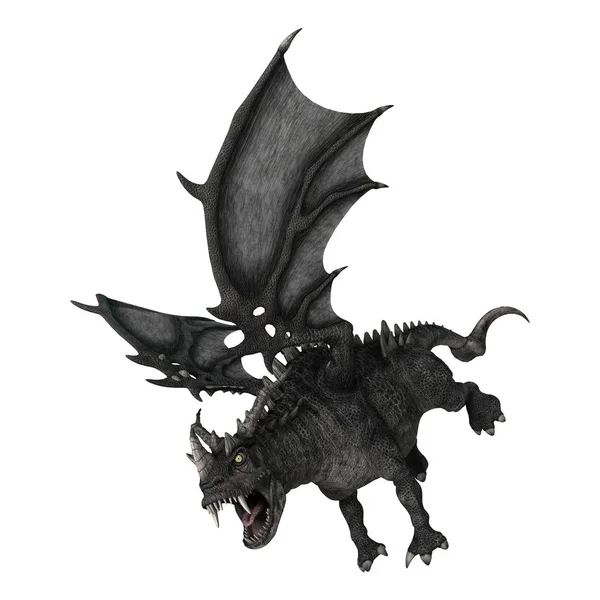 3D render fantezi Dragon beyaz — Stok fotoğraf