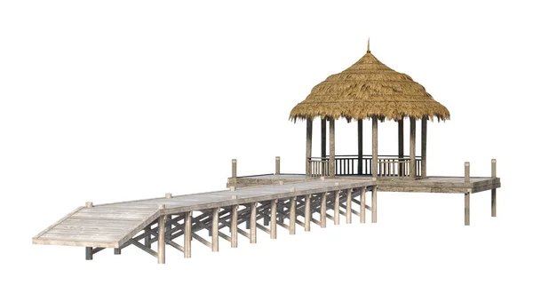 3D Rendering Beach Pavillion em branco — Fotografia de Stock