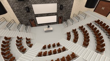 3D render konferans salonunun