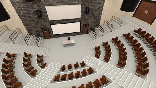 3D render konferans salonunun — Stok fotoğraf