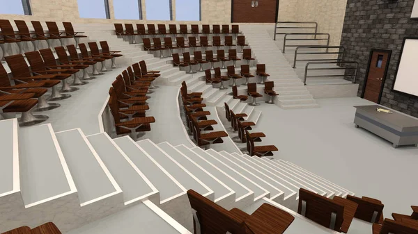 3D render konferans salonunun — Stok fotoğraf
