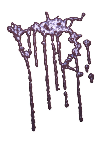 3D Rendering Abstract Chocolate Drip on White — Stock Photo, Image