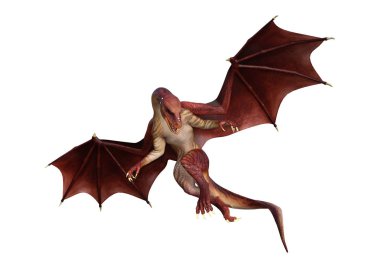 3D render fantezi Dragon beyaz