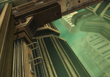 3D render fütüristik şehir