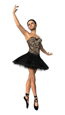 3D render balerin beyaz